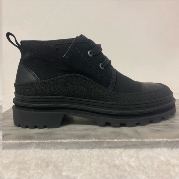 A.P.C Faustine Basse Ankle Boots Size 9 Shoes Lace Up Black Canvas New - Picture 10 of 14